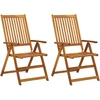 Image de vidaXL Chaises longues de jardin 2 pcs. avec coussins acacia massif