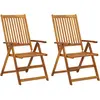 Image de vidaXL Chaises longues de jardin 2 pcs. avec coussins acacia massif