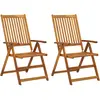 Image de vidaXL Chaises longues de jardin 2 pcs. avec coussins acacia massif