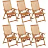 Image de vidaXL Chaises de jardin pliantes 6 pcs. avec coussins en bois massif d'acacia