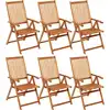 Image de vidaXL Chaises de jardin pliantes 6 pcs. avec coussins en bois massif d'acacia