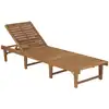 Image de vidaXL Bain de soleil pliable avec support Acacia massif