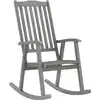 Image de vidaXL Chaise à bascule avec support Gris Bois massif Acacia