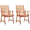 Image de vidaXL Chaises de jardin 2 pièces avec coussins en bois massif d'acacia