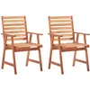 Image de vidaXL Chaises de jardin 2 pièces avec coussins en bois massif d'acacia