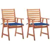 Image de vidaXL Chaises de jardin 2 pièces avec coussins en bois massif d'acacia