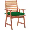 Image de vidaXL Chaises de jardin 2 pièces avec coussins en bois massif d'acacia