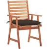 Image de vidaXL Chaises de jardin 2 pièces avec coussins en bois massif d'acacia
