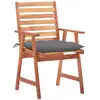 Image de vidaXL Chaises de jardin 3 pièces avec coussins en bois massif d'acacia