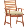 Image de vidaXL Chaises de jardin 3 pièces avec coussins en bois massif d'acacia
