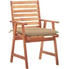 Image de vidaXL Chaises de jardin 3 pièces avec coussins en bois massif d'acacia