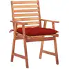 Image de vidaXL Chaises de jardin 3 pièces avec coussins en bois massif d'acacia