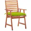 Image de vidaXL Chaises de jardin 3 pièces avec coussins en bois massif d'acacia