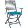 Image de vidaXL Chaises de jardin pliantes 2 pcs. avec coussins en bois massif d'acacia