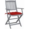 Image de vidaXL Chaises de jardin pliantes 2 pcs. avec coussins en bois massif d'acacia