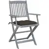 Image de vidaXL Chaises de jardin pliantes 2 pcs. avec coussins en bois massif d'acacia