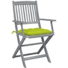 Image de vidaXL Chaises de jardin pliantes 2 pcs. avec coussins en bois massif d'acacia
