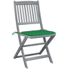 Image de vidaXL Chaises de jardin pliantes 2 pcs. avec coussins en bois massif d'acacia