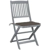 Image de vidaXL Chaises de jardin pliantes 2 pcs. avec coussins en bois massif d'acacia
