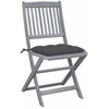 Image de vidaXL Chaises de jardin pliantes 2 pcs. avec coussins en bois massif d'acacia