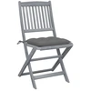 Image de vidaXL Chaises de jardin pliantes 2 pcs. avec coussins en bois massif d'acacia
