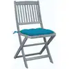 Image de vidaXL Chaises de jardin pliantes 2 pcs. avec coussins en bois massif d'acacia