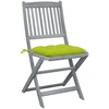 Image de vidaXL Chaises de jardin pliantes 2 pcs. avec coussins en bois massif d'acacia