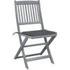 Image de vidaXL Chaises de jardin pliantes 4 pièces avec coussins en bois massif d'acacia
