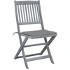 Image de vidaXL Chaises de jardin pliantes 4 pièces avec coussins en bois massif d'acacia