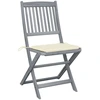 Image de vidaXL Chaises de jardin pliantes 4 pièces avec coussins en bois massif d'acacia