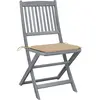 Image de vidaXL Chaises de jardin pliantes 4 pièces avec coussins en bois massif d'acacia