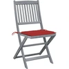 Image de vidaXL Chaises de jardin pliantes 4 pièces avec coussins en bois massif d'acacia