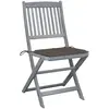 Image de vidaXL Chaises de jardin pliantes 4 pièces avec coussins en bois massif d'acacia
