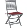 Image de vidaXL Chaises de jardin pliantes 4 pièces avec coussins en bois massif d'acacia