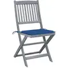 Image de vidaXL Chaises de jardin pliantes 4 pièces avec coussins en bois massif d'acacia