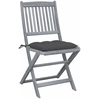 Image de vidaXL Chaises de jardin pliantes 4 pièces avec coussins en bois massif d'acacia