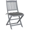 Image de vidaXL Chaises de jardin pliantes 4 pièces avec coussins en bois massif d'acacia