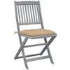 Image de vidaXL Chaises de jardin pliantes 4 pièces avec coussins en bois massif d'acacia
