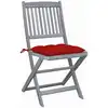 Image de vidaXL Chaises de jardin pliantes 4 pièces avec coussins en bois massif d'acacia
