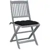 Image de vidaXL Chaises de jardin pliantes 4 pièces avec coussins en bois massif d'acacia