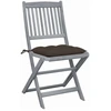 Image de vidaXL Chaises de jardin pliantes 4 pièces avec coussins en bois massif d'acacia