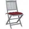 Image de vidaXL Chaises de jardin pliantes 4 pièces avec coussins en bois massif d'acacia