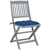 Image de vidaXL Chaises de jardin pliantes 4 pièces avec coussins en bois massif d'acacia