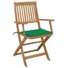 Image de vidaXL Chaises de jardin pliantes 2 pcs. avec coussins en bois massif d'acacia