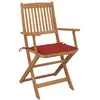 Image de vidaXL Chaises de jardin pliantes 2 pcs. avec coussins en bois massif d'acacia