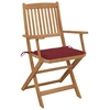 Image de vidaXL Chaises de jardin pliantes 2 pcs. avec coussins en bois massif d'acacia