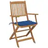 Image de vidaXL Chaises de jardin pliantes 4 pièces avec coussins en bois massif d'acacia