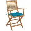 Image de vidaXL Chaises de jardin pliantes 4 pièces avec coussins en bois massif d'acacia