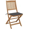 Image de vidaXL Chaises de jardin pliantes 2 pcs. avec coussins en bois massif d'acacia