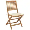 Image de vidaXL Chaises de jardin pliantes 2 pcs. avec coussins en bois massif d'acacia